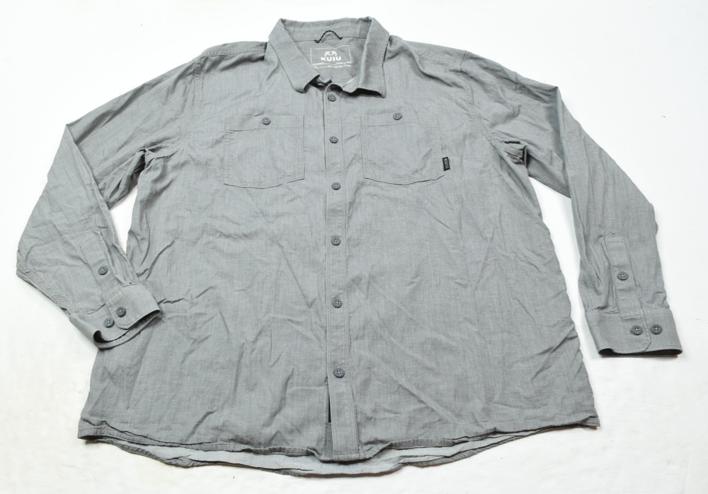 KUIU Performance Shirt Mens 2XL Gray Long Sleeve Button-Up Lightweight